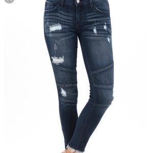Kancan Distressed Moto Skinny Jeans